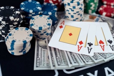 Baccarat table with dealer and card shoe